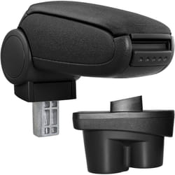 [pro.tec] Accoudoir central pour Opel Corsa E - avec compartiment - rembourré - textile - noir