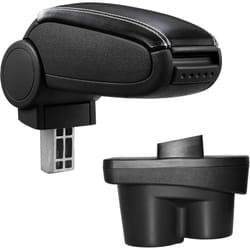 Pro.tec - Accoudoir central pour Opel Corsa e - avec compartiment - rembourré - cuir-synthétique - noir avec des coutures blancs