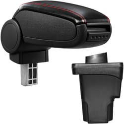 Pro.tec - Accoudoir central pour Seat Leon iii (Type 5F) - avec compartiment - rembourré - cuir-synthétique - noir avec des coutures rouges