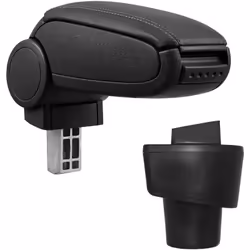 Accoudoir central console pour : Twingo 3 (de 2014 à 2019 avant le modèle Facelift) matériel : cuir synthétique couleur : noi ...