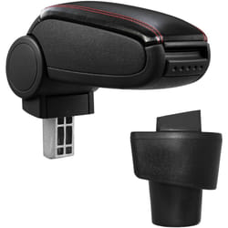Pro.tec - Accoudoir central pour Twingo 3 - avec compartiment - rembourré - cuir-synthétique - noir avec des coutures rouges