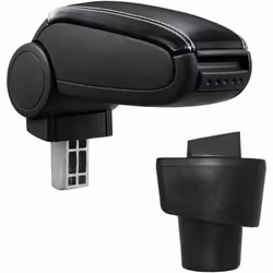 Accoudoir central console pour : Twingo 3 (de 2014 à 2019 avant le modèle Facelift) matériel : cuir synthétique couleur : noi ...