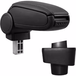 Accoudoir central console pour : Renault Captur matériel : cuir synthétique couleur : noir avec des coutures noires - Support ...