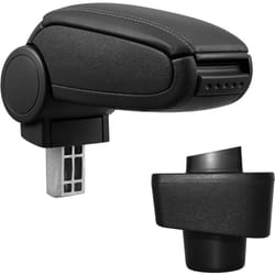 Pro.tec - Accoudoir central pour Renault Captur - avec compartiment - rembourré - cuir-synthétique - noir avec des coutures noirs