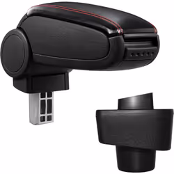 Accoudoir central console pour : Renault Captur matériel : cuir synthétique couleur : noir avec des coutures rouges - Support ...