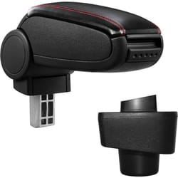 Pro.tec - Accoudoir central pour Renault Captur - avec compartiment - rembourré - cuir-synthétique - noir avec des coutures rouges