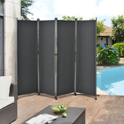 Paravent de Confidentialité Modica à 4 Panneaux pour Extérieur Intérieur 215 x 170 cm Gris [ Pro.tec