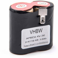 Vhbw - Batterie compatible avec Black & Decker Classic HC4105, HC420, HC411, HC400, HC410, hc 410E, HC410S robot électroménager (3000mAh, 2,4V, NiMH)