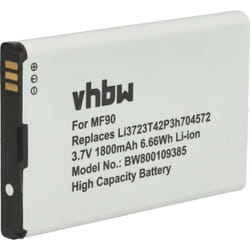 Vhbw - Batterie compatible avec zte MF91, MF90 routeur modem hotspots (1800mAh, 3,7V, Li-ion)