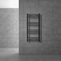Radiateur sèche-serviettes Sahara - ECD Germany - 400x1800mm - Anthracite - Connexion Latérale - Forme Courbée