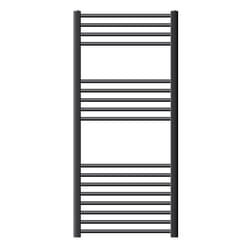 Sèche-Serviettes Design Sahara - 600 x 1200 mm - Anthracite - Connexion Latéral - Forme Droite - avec Kit de Montage Mural - Radiateur Sèche