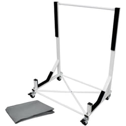 Chariot Hardtop Capote Support Rigide Toit Rangement - Acier - Blanc - 76,5 x 52 x 93,5 cm - avec Couverture Housse de Protection - 4 Roulettes