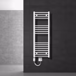 ECD Germany Radiateur de salle de bain électrique - 400 x 1200 mm - blanc - droit avec raccordement latéral - sèche-serviette ...