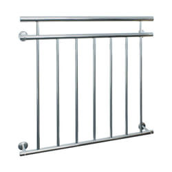 Ecd Germany - Garde-corps Balcon Français - 90 x 100 cm - avec 7 Barres Transversales - Appui Rambarde Balustrade Grille de Sécurité Balcon en Acier