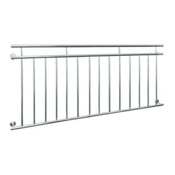Ecd Germany - Garde-corps Balcon Français - 184x90 cm - avec 14 Barres Transversales - Appui Rambarde Balustrade Brillant - Grille de Sécurité Balcon