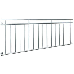 Garde-corps Balcon Français - 90 x 225 cm - avec 16 Barres Transversales - Appui Rambarde Balustrade - Grille de Sécurité Balcon en Acier Inoxydable