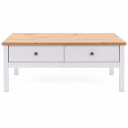 Alliant pratique et esthétique, cette Table Basse 2 tiroirs L100 cm - Décor Blanc - Bergen est l'idéale pour apporter du rang ...