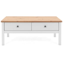 Les Tendances - calicosy - Table Basse 2 tiroirs L100 cm - Décor Blanc - bergen