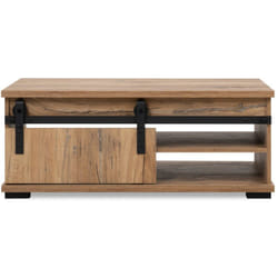 Calicosy - Table Basse avec Porte Coulissante L100 cm - manzano