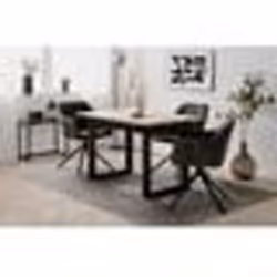 Table extensible Denver 80B - 120-160 x 75 x 80 cm - Décor chêne artisan / anthracite - 1 extension de 40 cm inclue - 8 perso ...