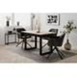 Table extensible Denver 80B - 120-160 x 75 x 80 cm - Décor chêne artisan / anthracite - 1 extension de 40 cm inclue - 8 personnes