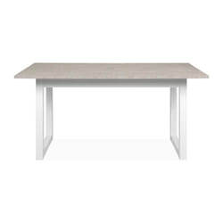 Table a manger extensible Houston - 160-200 x 75 x 90 cm - Plateau effet travertin - 1 extension inclue - 10 personnes