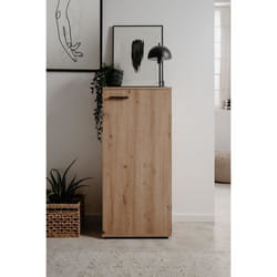 Meuble à chaussures SATOS - Décor Chêne Artisan - L50xP34xH110 - Capacité 12 Paires