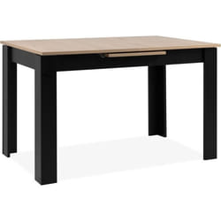 Table extensible - BIRMINGHAM - 80A - Ouverture synchonisée automatique - Chêne / noir - 6 / 8 personnes - 125-165 x 75 x 80 cm