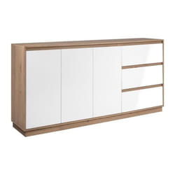 Buffet Phoenix Décor chene artisan / blanc hgl - 3 portes - 3 tiroirs - 178 x 88 x 40 cm