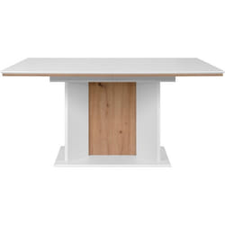 Table extensible - ARONA - Rectangulaire - 10 personnes - 160/200 x 76 x 90 cm - Blanc / chêne artisan