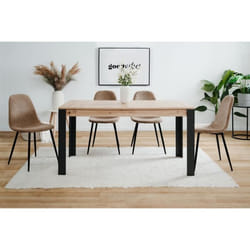 Table à manger extensible - 150-200 x 75 x 80 cm - chêne noir - TOLOSA