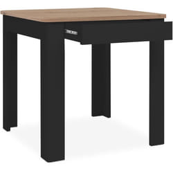 Table OSLO - Rectangulaire - 4 personnes - 80 x 77 x 80 cm - Noir / Chêne artisan