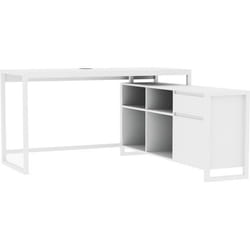 Bureau dangle réversible Denver - Panneaux de particules - Coloris Blanc - 139 x 75 x 139 cm