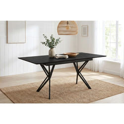 Table à Manger Extensible PULA - Ardoise & Noir - Rectangulaire - 10 personnes - 160-200 x 76 x 90 cm