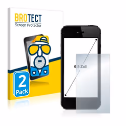 BROTECT Protection Ecran Mat 6.5 pour Smartphones et téléphones portables avec 65 pouces (16.5 cm) [143 mm x 78 mm 1:2] (2 P