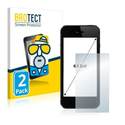 BROTECT Protection Ecran Mat 6.5 pour Smartphones et téléphones portables avec 65 pouces (16.5 cm) [143 mm x 78 mm 1:2] (2 P
