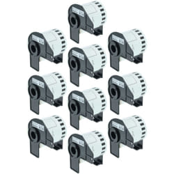 Vhbw - 10x lot de rouleaux d'étiquettes 62mm x 15,24m compatible avec Brother P-Touch QL-1050, QL-1050N, QL-1060, QL-1060N, QL-500, QL-500A