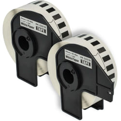 vhbw 2x Rouleau d'étiquettes + support 29mm x 30,48m (1 étiquette) compatible avec Brother PT QL500BW, QL-550, QL-560, QL560VP étiqueteuse