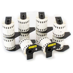Vhbw - 10x Rouleau d'étiquettes + support 62mm x 15,24m (1 étiquette) compatible avec Brother pt QL-1050, QL1050N étiqueteuse - premium