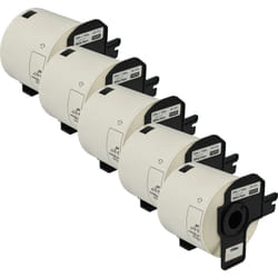 5x Rouleau d'étiquettes + support 62mm x 100mm (300 étiquettes) compatible avec Brother pt QL-1050, QL1050N, QL-1060 étiqueteuse - Vhbw