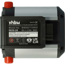 Vhbw - Li-Ion Batterie 2000mAh (18V) pour outils de jardin électrique Gardena Telescopic Accu Hedge Trimmer ths Li-18/42 comme 09840-20, BLi-18.