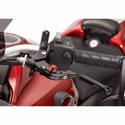 Levier d’embrayage PROTECH Sport 6061-T6-Aluminium noir anodisé / ajusteur rouge noir/rouge, noir-rouge