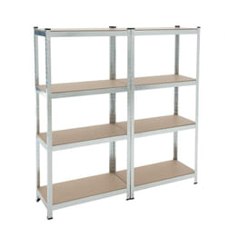 Estexo - tagère charge lourde Etagère d'atelier Etagère de sous-sol Etagère de rangement zingué / 160x160x40 cm l 640 kg