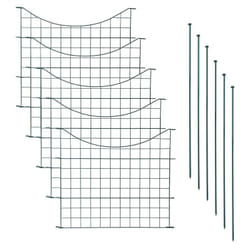 Estexo - Clôture de jardin Clôture étang 11 pcs. x5 feuilles de fond vert métallique arcade inférieure