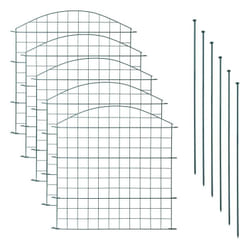 Estexo - Clôture de jardin Clôture étang 11 pcs. x5 feuilles de fond vert métallique arcade supérieure