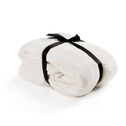 Couverture confortable de vie 220x240cm couverture en flanelle couvre-lit XXL crème