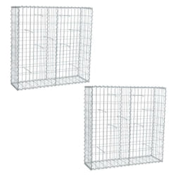 Estexo - 2 Gabions à pierres en métal galvanisé 100 x 100 x 30 cm