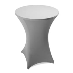 Estexo - Nappe de table haute de bar fête extensible en polyester ø 60 70 80 cm 60 cm ø / Gris clair