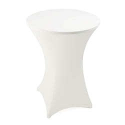 Nappe de table haute de bar fête extensible en polyester ø 60 70 80 cm 70 cm ø / Blanc