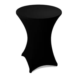 Nappe de table haute de bar fête extensible en polyester ø 60 70 80 cm 70 cm ø / Noir